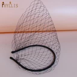 JM06 White Black Bridal Headband Veil Crystal Birdcage Veil Face Net Mask Bling White Diamante Hair Hoop Headpiece Face Veil