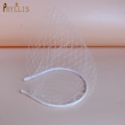 JM06 White Black Bridal Headband Veil Crystal Birdcage Veil Face Net Mask Bling White Diamante Hair Hoop Headpiece Face Veil