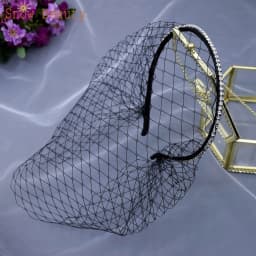 JM06 White Black Bridal Headband Veil Crystal Birdcage Veil Face Net Mask Bling White Diamante Hair Hoop Headpiece Face Veil