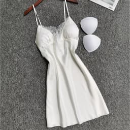 White 5PCS Sleep Set Pajamas Lady Lace Satin Pyjamas Kimono Bath Gown Loose Sleepwear Home Cloting V-Neck Casual Nightwear