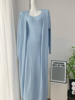 Hirsionsan Soft Loose Sets Women Three Pieces Long Sleeve Cardigan & Sexy Vest Dresses Elegant Female Hollow Outfits Tracksuit