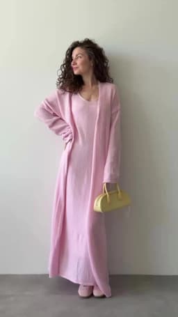 Hirsionsan Soft Loose Sets Women Three Pieces Long Sleeve Cardigan & Sexy Vest Dresses Elegant Female Hollow Outfits Tracksuit