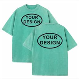 Custom T-shirt with Hip-hop Street Team Logo Men's 230G Pure Cotton, Loose Fit, High-temperature Printed Custom Top