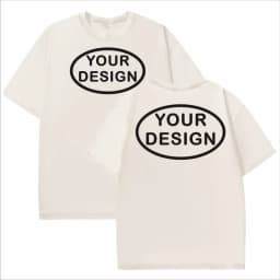 Custom T-shirt with Hip-hop Street Team Logo Men's 230G Pure Cotton, Loose Fit, High-temperature Printed Custom Top