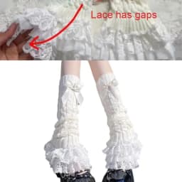 Japanese Women Knitted Leg Warmer Bow Tiered Ruffled Socks Girl Lace Lolita Socks Calf T-shaped Lace Leg Horn Warmers Women