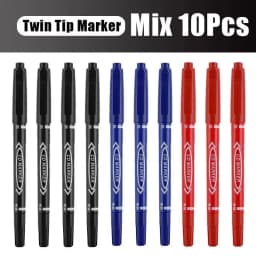 5/10 Pcs Twin Tip Permanent Marker Black/Blue/Red Oil Pen Fine Nid Ink Stationery School & Office Supplies