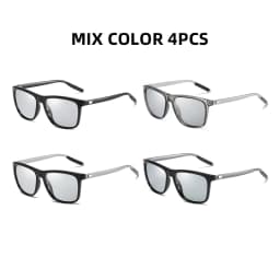 VIVIBEE Color Change Grey Frame Photochromic Polarized Sunglasses Men Square Classic Chameleon Glaases Transition Lens Eyewear