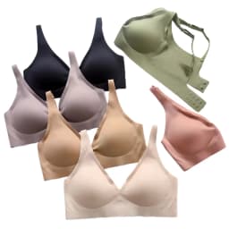 Sexy Seamless Bras For Women Wire Free Push Up Brassiere Deep V-Neck Lingerie U-Back 2-Hook Underwear Intimates S-5XL