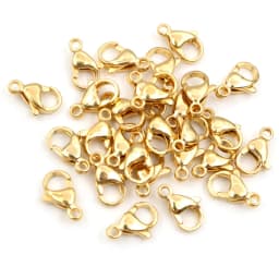 New 30pcs Stainless Steel Gold Plated Lobster Clasp Hooks for Necklace Bracelet Chain DIY Jewelry Making Findings Supplies