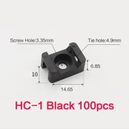 100pcs Cable Tie Base Mount Saddle Wire Fixing Seat Cable Clamp Cable Organizer Wire Clip Holder With Screw Holes HC-1 HC-2 HC-4