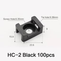 100pcs Cable Tie Base Mount Saddle Wire Fixing Seat Cable Clamp Cable Organizer Wire Clip Holder With Screw Holes HC-1 HC-2 HC-4