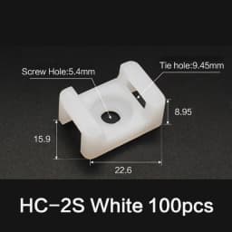 100pcs Cable Tie Base Mount Saddle Wire Fixing Seat Cable Clamp Cable Organizer Wire Clip Holder With Screw Holes HC-1 HC-2 HC-4