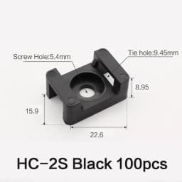 100pcs Cable Tie Base Mount Saddle Wire Fixing Seat Cable Clamp Cable Organizer Wire Clip Holder With Screw Holes HC-1 HC-2 HC-4