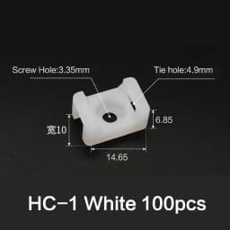 100pcs Cable Tie Base Mount Saddle Wire Fixing Seat Cable Clamp Cable Organizer Wire Clip Holder With Screw Holes HC-1 HC-2 HC-4