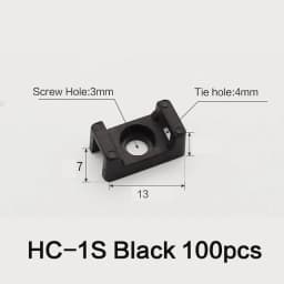 100pcs Cable Tie Base Mount Saddle Wire Fixing Seat Cable Clamp Cable Organizer Wire Clip Holder With Screw Holes HC-1 HC-2 HC-4
