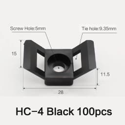 100pcs Cable Tie Base Mount Saddle Wire Fixing Seat Cable Clamp Cable Organizer Wire Clip Holder With Screw Holes HC-1 HC-2 HC-4