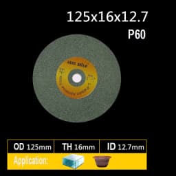 1 piece 125*16*12.7mm Ceramic Abrasive Wheel P46 P60 P80 P120