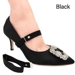 1Pair Women High Heels Adjustable Elastic Shoe Strap Belt U-shaped Pearl Elastic Lazy Shoelace Anti-drop Heels Shoe Accessories