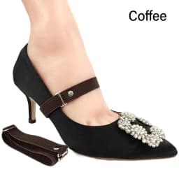 1Pair Women High Heels Adjustable Elastic Shoe Strap Belt U-shaped Pearl Elastic Lazy Shoelace Anti-drop Heels Shoe Accessories