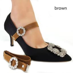 1Pair Women High Heels Adjustable Elastic Shoe Strap Belt U-shaped Pearl Elastic Lazy Shoelace Anti-drop Heels Shoe Accessories