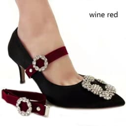 1Pair Women High Heels Adjustable Elastic Shoe Strap Belt U-shaped Pearl Elastic Lazy Shoelace Anti-drop Heels Shoe Accessories