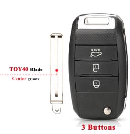 jingyuqin 3/4BT Flip Remote Car Key Shell For Kia Carens Ceed Rio Sportage Optima Sorento Cerato Soul Forte Seltos Fob Housing