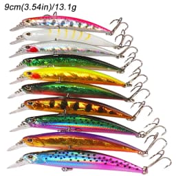 10PCS/Lot Minnow 8g 9g 13.3g 26g Fishing Lure Floating HardBait Pesca Tackle Jerkbait Swimbait Sinking Wobbler Artificial Bait