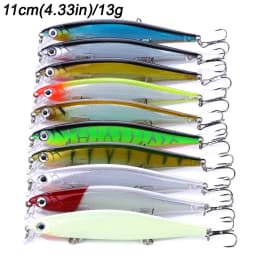 10PCS/Lot Minnow 8g 9g 13.3g 26g Fishing Lure Floating HardBait Pesca Tackle Jerkbait Swimbait Sinking Wobbler Artificial Bait