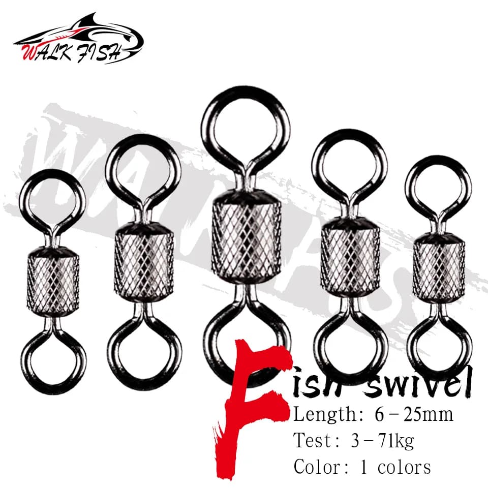 WALK FISH 50PCS/Lot Fishing Swivels Ball Bearing Swivel with Safety Snap Solid Rings Rolling Swivel for Carp Fishing Accessories