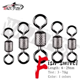 WALK FISH 50PCS/Lot Fishing Swivels Ball Bearing Swivel with Safety Snap Solid Rings Rolling Swivel for Carp Fishing Accessories