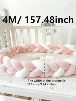 1M/2M/3M/4M Baby Bumper Bed Braid Knot Pillow Cushion for Infant Crib Protector Cot Room Decor Bedding Set Boy Decoration
