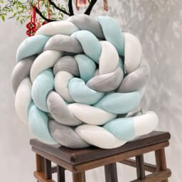 1M/2M/3M/4M Baby Bumper Bed Braid Knot Pillow Cushion for Infant Crib Protector Cot Room Decor Bedding Set Boy Decoration