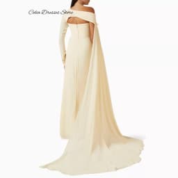 Customized Evening Dress Modern One Shoulder Long Sleeves Homecoming Dresses Classic Watteau Train Formal Occasion Gowns
