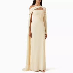 Customized Evening Dress Modern One Shoulder Long Sleeves Homecoming Dresses Classic Watteau Train Formal Occasion Gowns