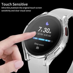Silicone Case For Samsung Galaxy Watch 7 6 4 5 40MM 44MM All-Around Screen Protector Soft TPU Protective Cover 44mm 40mmCases