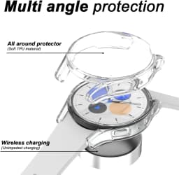 Silicone Case For Samsung Galaxy Watch 7 6 4 5 40MM 44MM All-Around Screen Protector Soft TPU Protective Cover 44mm 40mmCases
