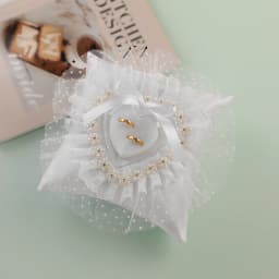 Wedding Ring Pillow - Elegant Ring Bearer Cushion for Bride and Groom's Ceremonial Exchange