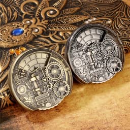 Steampunk Gear Shape Metal Dice 7-in-1 Roulette for Table Board Game Role Play Gaming Accessory Rotating Wheel Wedding Gift Set