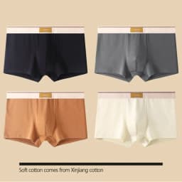 4 pcs Men Underwear Cotton BoxerShorts Man Breathable Underpants Sexy Sports Comfort Male Boxers Size L-4XL