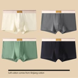 4 pcs Men Underwear Cotton BoxerShorts Man Breathable Underpants Sexy Sports Comfort Male Boxers Size L-4XL
