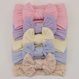 5Pcs Baby Girl Headbands Lot Baby Bow Headband Newborn Gift Elastic HairBands Children Turban Kids Infant Hair Accessories