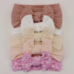 5Pcs Baby Girl Headbands Lot Baby Bow Headband Newborn Gift Elastic HairBands Children Turban Kids Infant Hair Accessories