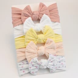 5Pcs Baby Girl Headbands Lot Baby Bow Headband Newborn Gift Elastic HairBands Children Turban Kids Infant Hair Accessories
