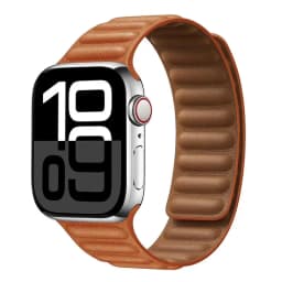 Leather Strap for Apple Watch Band 49mm 46mm 42mm 41mm Original Magnetic Loop Link Bracelet iWatch 12 11 10 9 8 7 SE Ultra 2 3 4
