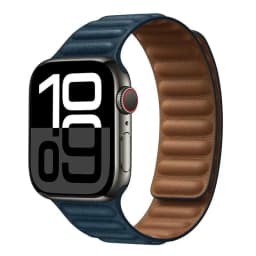 Leather Strap for Apple Watch Band 49mm 46mm 42mm 41mm Original Magnetic Loop Link Bracelet iWatch 12 11 10 9 8 7 SE Ultra 2 3 4
