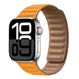 Leather Strap for Apple Watch Band 49mm 46mm 42mm 41mm Original Magnetic Loop Link Bracelet iWatch 12 11 10 9 8 7 SE Ultra 2 3 4