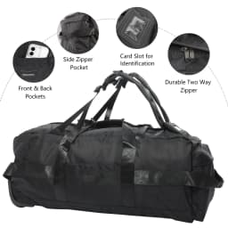 80L Rolling Duffle Bag with Wheels 31" Heavy-Duty Foldable Travel Duffel Bag Water-Resistant Wheeled Luggage with Shoulder Strap