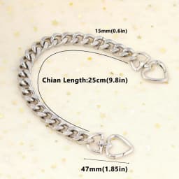1pc Metal Purse Chain Strap Extender Heart Shape Purse Chain for Accessory Charms, Lengthen Crossbody Shoulder Handbags Strap