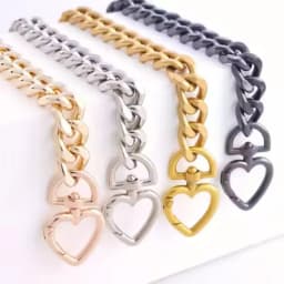 1pc Metal Purse Chain Strap Extender Heart Shape Purse Chain for Accessory Charms, Lengthen Crossbody Shoulder Handbags Strap