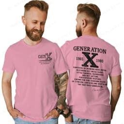 Proud Gen X T-shirts 1965 to 1980 Vintage Generation X T-Shirt Short Sleeve Crew Neck Tees Top Funny Humor Gen X Tshirt For Men